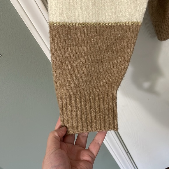 H By Halston Oversized Color Block Navy/Coral/Tan/Cream Sweater Size Medium - Picture 4 of 7